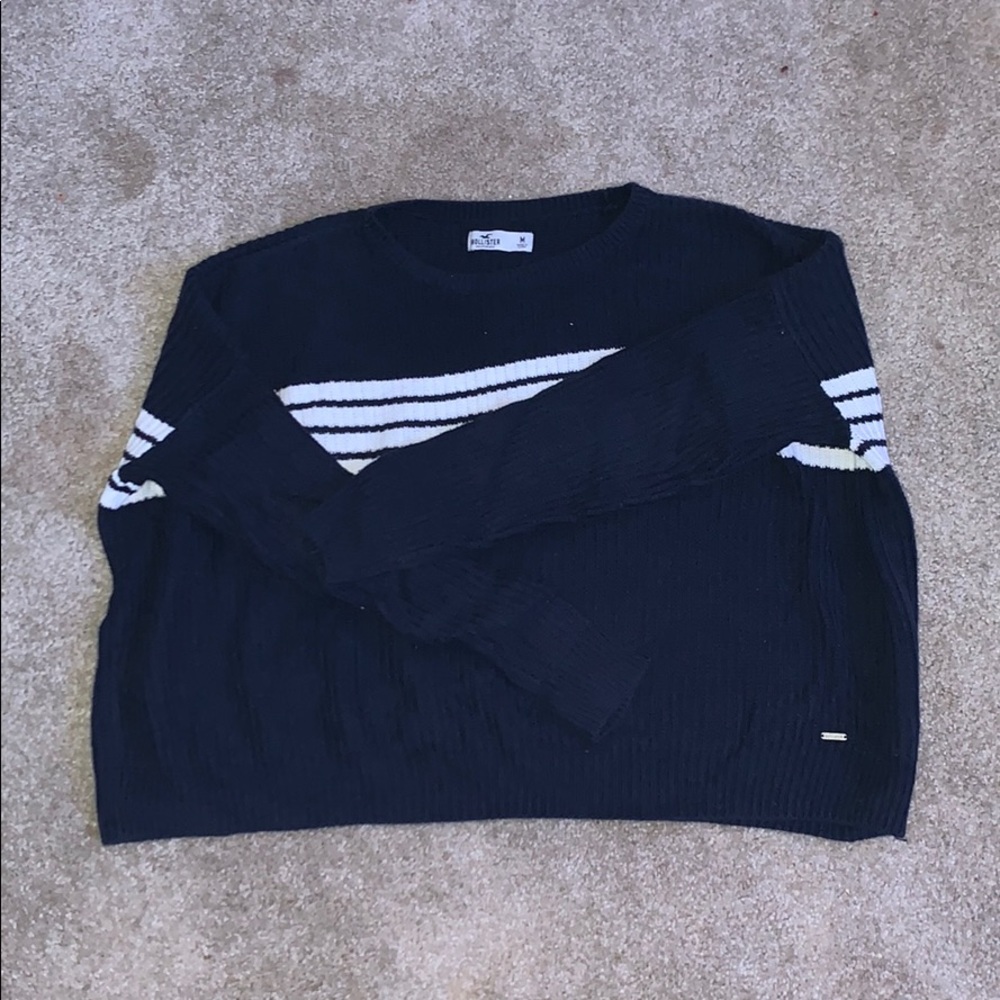 Hollister Blue and White Sweater